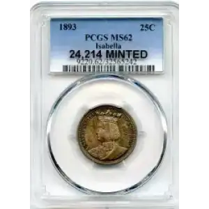 Classic Commemorative Silver--- World's Columbian Exposition, Isabella Quarter 1893-Silver- 0.25 Dollar (3)