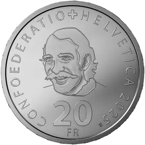 2025 1 oz Jean Tinguely Silver 20 Franc Coin (2)