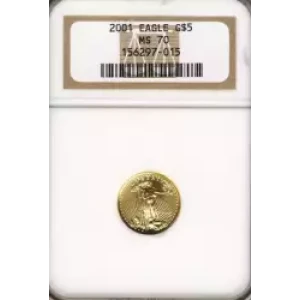 Gold Bullion-Gold Eagles--$5 Gold Eagle 1/10 oz -Gold- 5 Dollar (3)