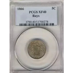 Nickel Five Cent Pieces-Shield 1866-1883 (3)