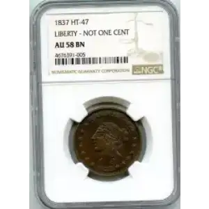 Private Tokens -Hard Times Tokens (1832-1844)-Not One Cent Copper (3)