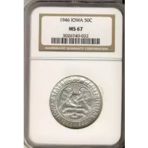 Classic Commemorative Silver--- Iowa Centennial 1946 -Silver- 0.5 Dollar (3)