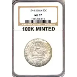 Classic Commemorative Silver--- Iowa Centennial 1946 -Silver- 0.5 Dollar (3)