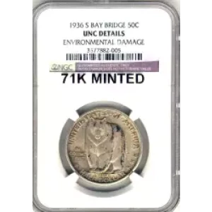 Classic Commemorative Silver--- San Francisco - Oakland Bay Bridge Opening 1936 -Silver- 0.5 Dollar (3)