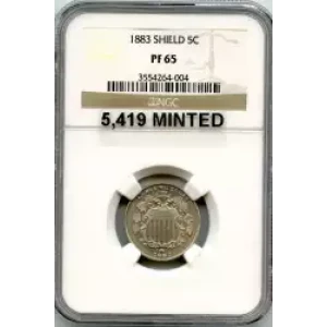 Nickel Five Cent Pieces-Shield 1866-1883 (3)