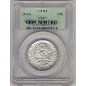 Classic Commemorative Silver--- Iowa Centennial 1946 -Silver- 0.5 Dollar (3)