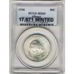 Classic Commemorative Silver--- Albany, New York, Charter 1936 -Silver- 0.5 Dollar (3)