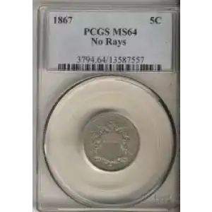 Nickel Five Cent Pieces-Shield 1866-1883 (3)