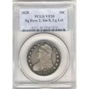 Half Dollars---Capped Bust, Reeded Edge 1836-1839 -Silver- 0.5 Dollar (3)