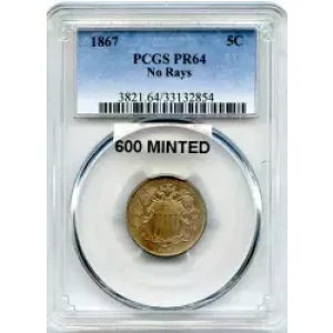 Nickel Five Cent Pieces-Shield 1866-1883 (3)