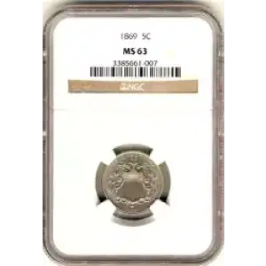 Nickel Five Cent Pieces-Shield 1866-1883 (3)
