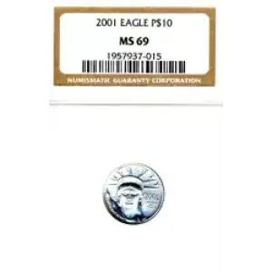Platinum Bullion-Platinum Eagles--$10 Platinum Eagle 1/10 oz -Platinum- 10 Dollar (3)