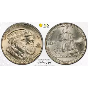 Classic Commemorative Silver--- Huguenot - Walloon Tercentenary 1924 -Silver- 0.5 Dollar (2)