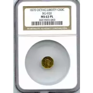 Territorial Gold -California Small Denomination Gold-Half Dollar Octagonal-Liberty Head -Gold- 0.5 Dollar (3)