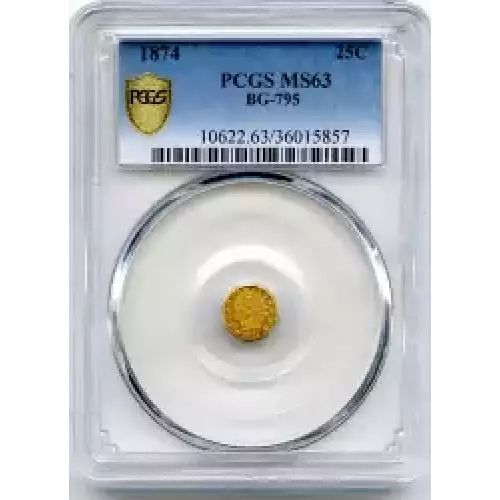 Territorial Gold -California Small Denomination Gold-Quarter Dollar Octagonal-Indian Head -Gold- 0.25 Dollar (3)