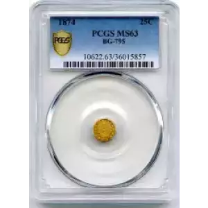 Territorial Gold -California Small Denomination Gold-Quarter Dollar Octagonal-Indian Head -Gold- 0.25 Dollar (3)