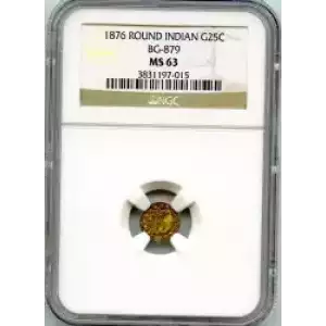 Territorial Gold -California Small Denomination Gold-Quarter Dollar Round-Indian Head -Gold- 0.25 Dollar (3)