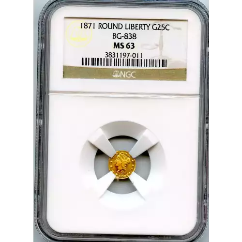 Territorial Gold -California Small Denomination Gold-Quarter Dollar Round-Liberty Head -Gold- 0.25 Dollar (3)