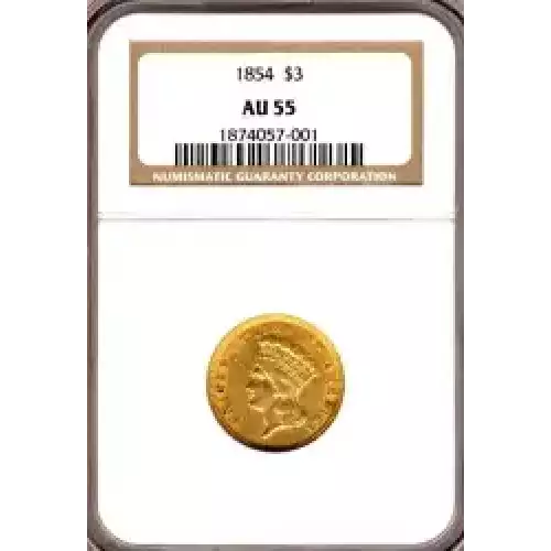 Three Dollar Gold Pieces---Indian Princess Head 1854-1889 -Gold- 3 Dollar (3)