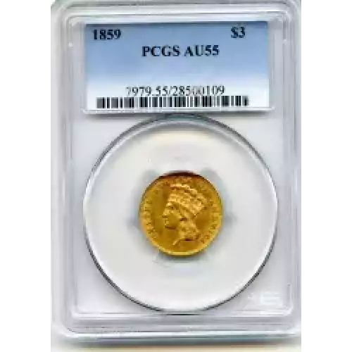 Three Dollar Gold Pieces---Indian Princess Head 1854-1889 -Gold- 3 Dollar (3)