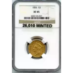 Three Dollar Gold Pieces---Indian Princess Head 1854-1889 -Gold- 3 Dollar (3)