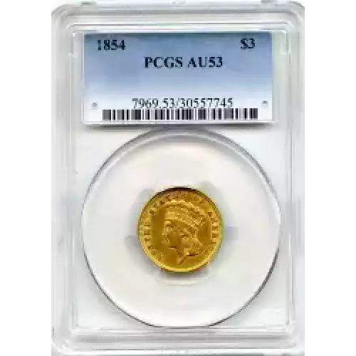 Three Dollar Gold Pieces---Indian Princess Head 1854-1889 -Gold- 3 Dollar (3)