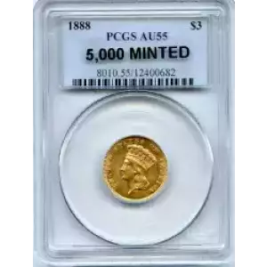 Three Dollar Gold Pieces---Indian Princess Head 1854-1889 -Gold- 3 Dollar (3)