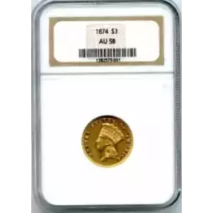 Three Dollar Gold Pieces---Indian Princess Head 1854-1889 -Gold- 3 Dollar (3)