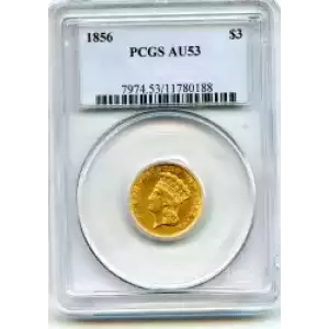 Three Dollar Gold Pieces---Indian Princess Head 1854-1889 -Gold- 3 Dollar (3)