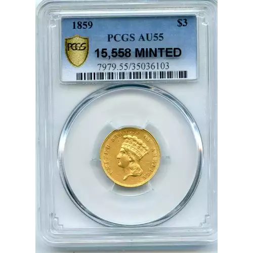 Three Dollar Gold Pieces---Indian Princess Head 1854-1889 -Gold- 3 Dollar (3)