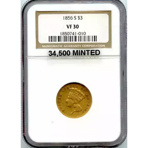 Three Dollar Gold Pieces---Indian Princess Head 1854-1889 -Gold- 3 Dollar (3)