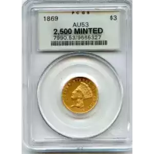 Three Dollar Gold Pieces---Indian Princess Head 1854-1889 -Gold- 3 Dollar (3)