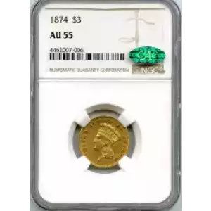 Three Dollar Gold Pieces---Indian Princess Head 1854-1889 -Gold- 3 Dollar (3)