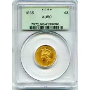 Three Dollar Gold Pieces---Indian Princess Head 1854-1889 -Gold- 3 Dollar (3)